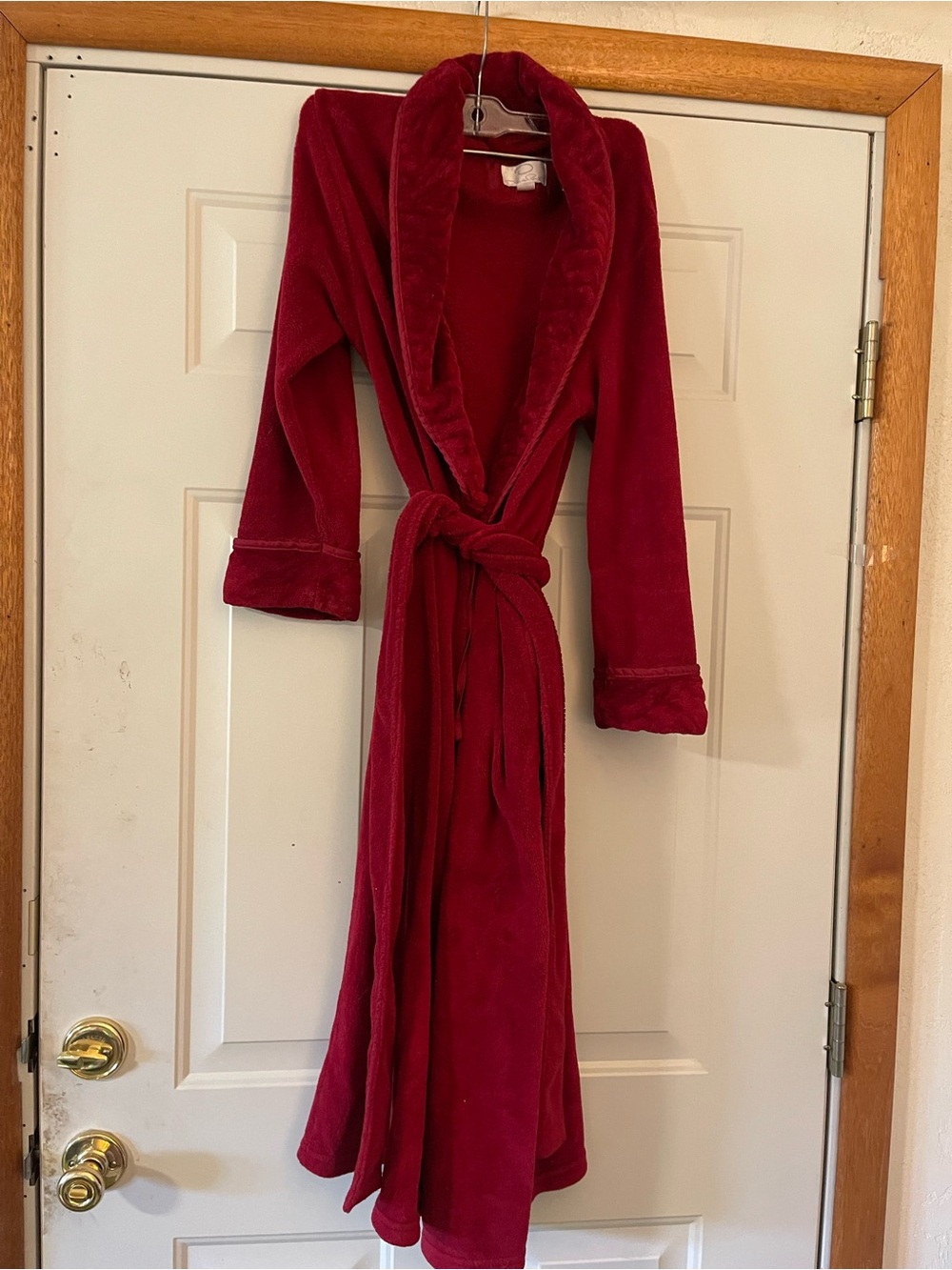 Oscar de la Renta Velvet Robe Dressing Gown Belted Women’s S/M Red